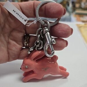 NWT Coach Bunny Rabbit Keychain Purse / Bag Charm